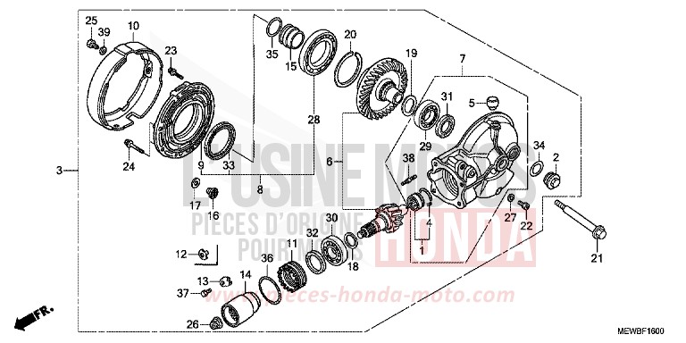 FINAL DRIVEN GEAR for Deauville ABS CARNELIAN RED METALLIC (R296) from 2011